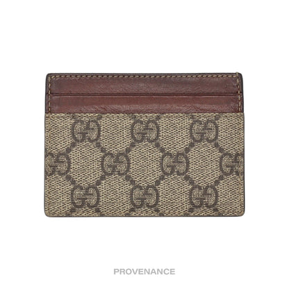 🔴 Gucci GG Supreme Card Holder Wallet - Brown