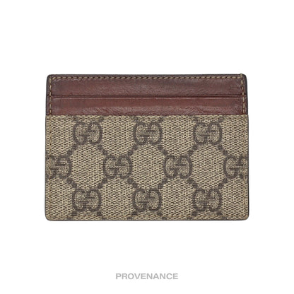 🔴 Gucci GG Supreme Card Holder Wallet - Brown