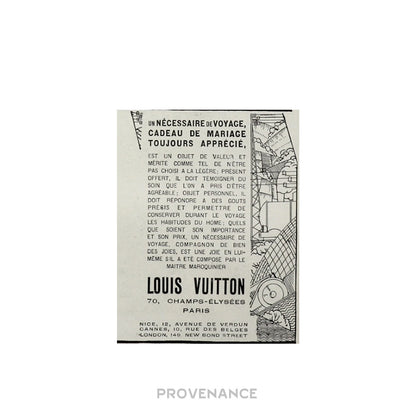 🔴 Louis Vuitton Antique Vintage Newsprint Ad - Vanity Case