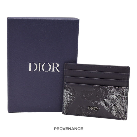 🔴 Dior x Peter Doig Card Wallet - Blue Denim Camouflage