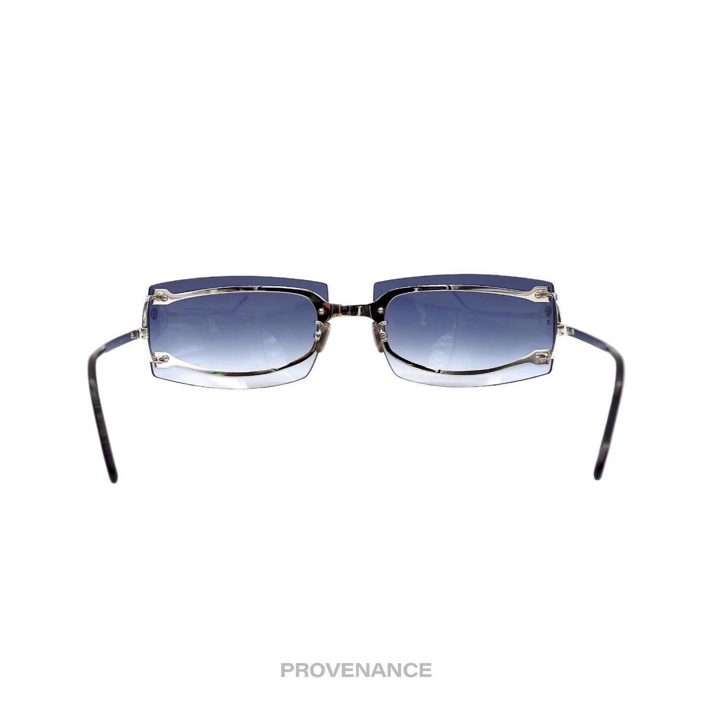 🔴 Cartier C Decor Shield Sunglasses - Platinum Blue