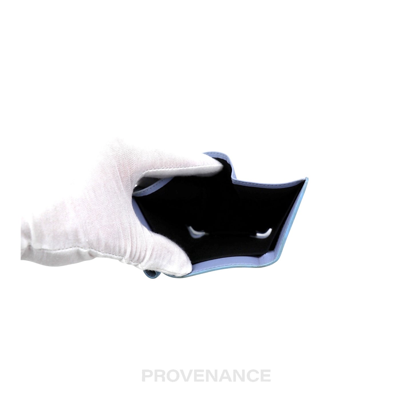 🔴 Balenciaga Papier Mini Card Wallet - Cloud Blue Leather