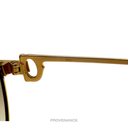 🔴 Cartier Vendome Santos Vintage Sunglasses - Gold Brown