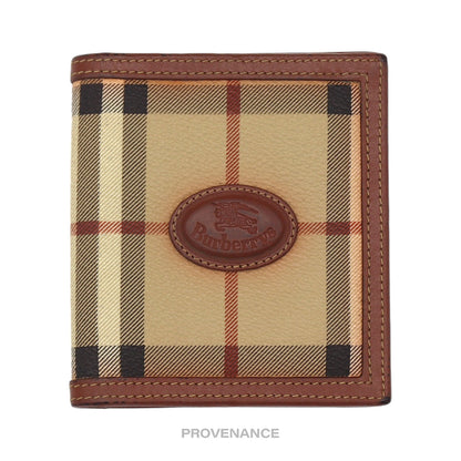 🔴 Burberry Bifold ID Card Wallet - Nova Check Brown