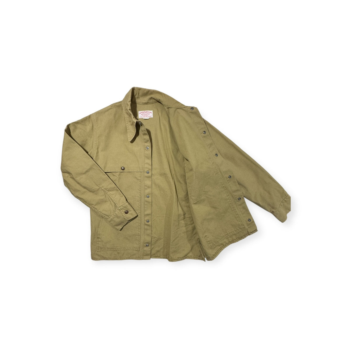 🔴 Filson Dry Tin Cloth Cape Coat 95 Tan USA Vintage SM 38