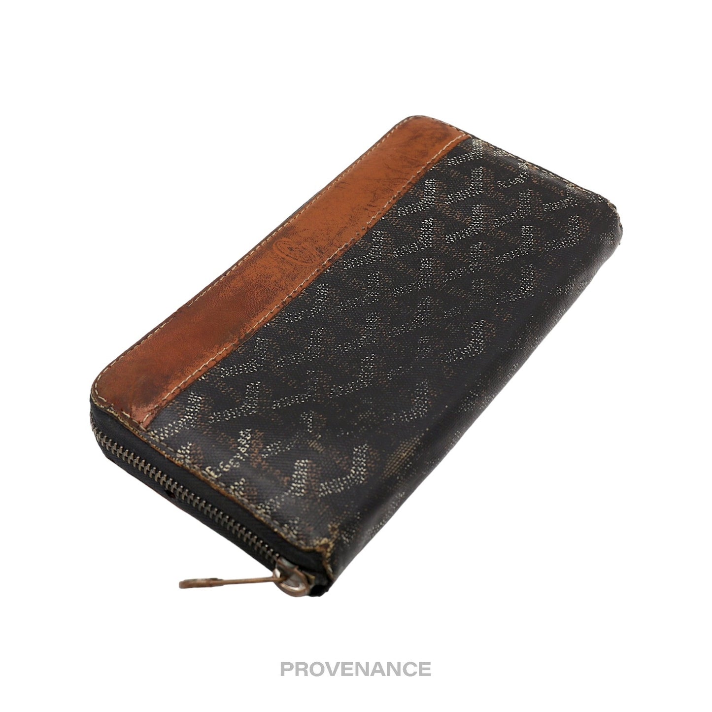 🔴 Goyard Matignon Long Zipped Wallet - Black/Tan