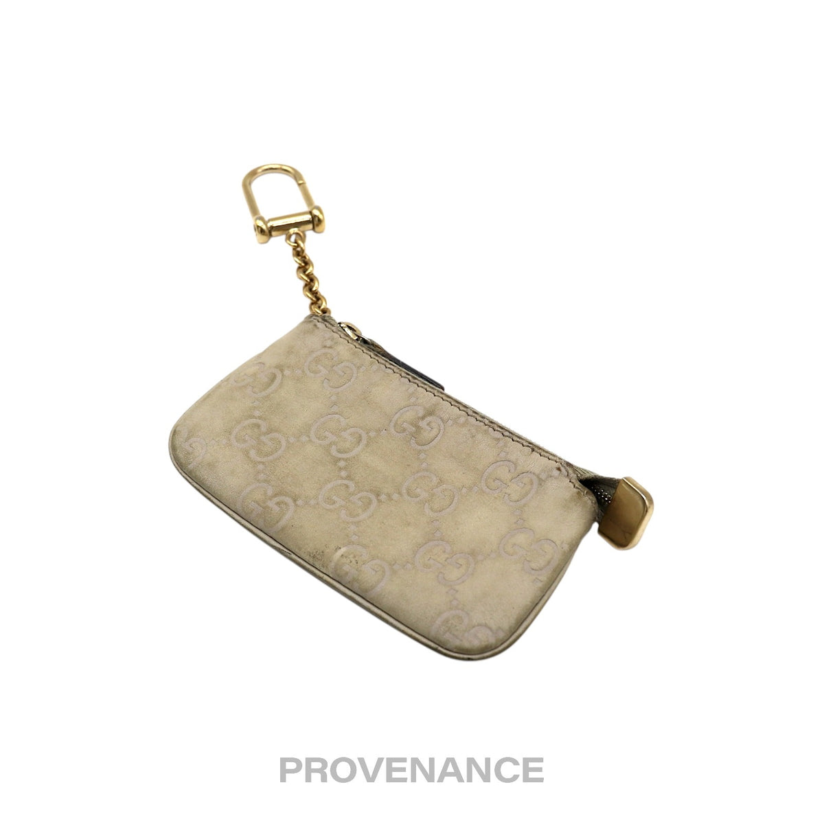 🔴 Gucci Key Pouch Cles - Ivory Chalk GG Guccissima Leather