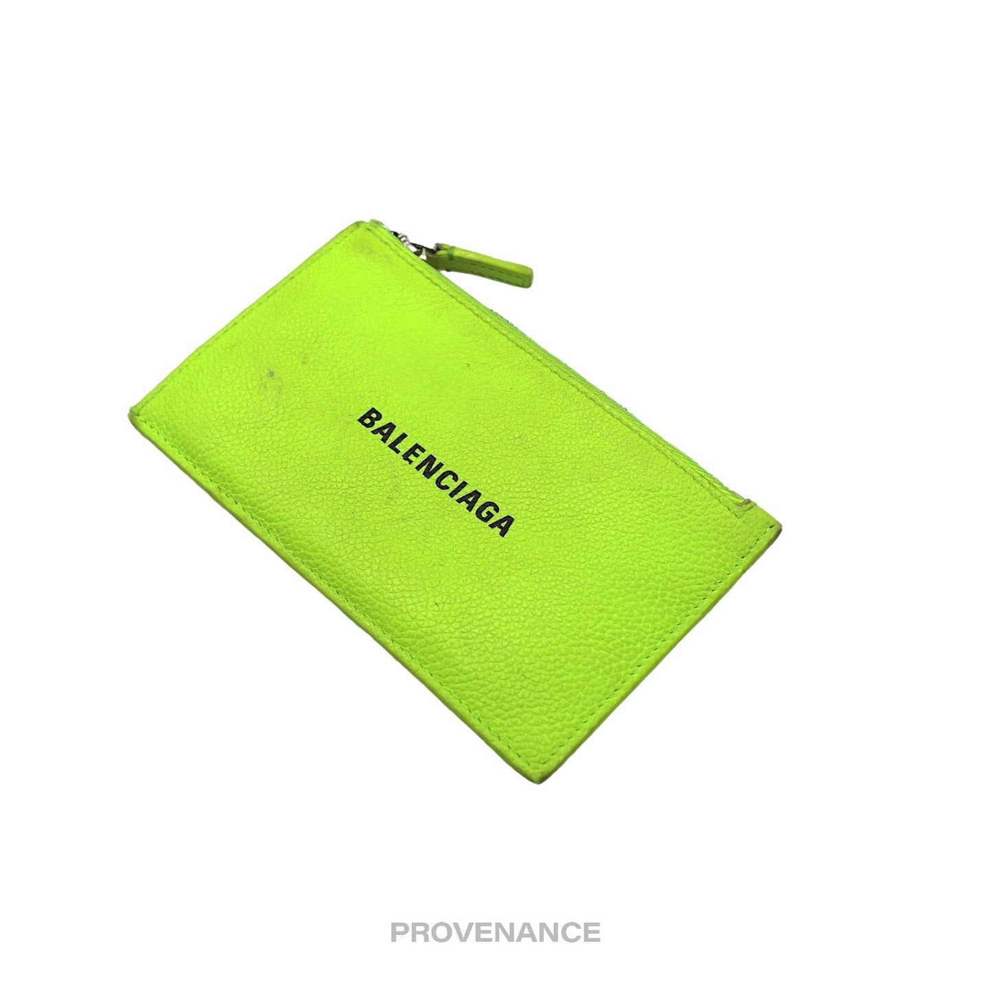 🔴 Balenciaga Logo Fragment Zip Card Wallet - Neon