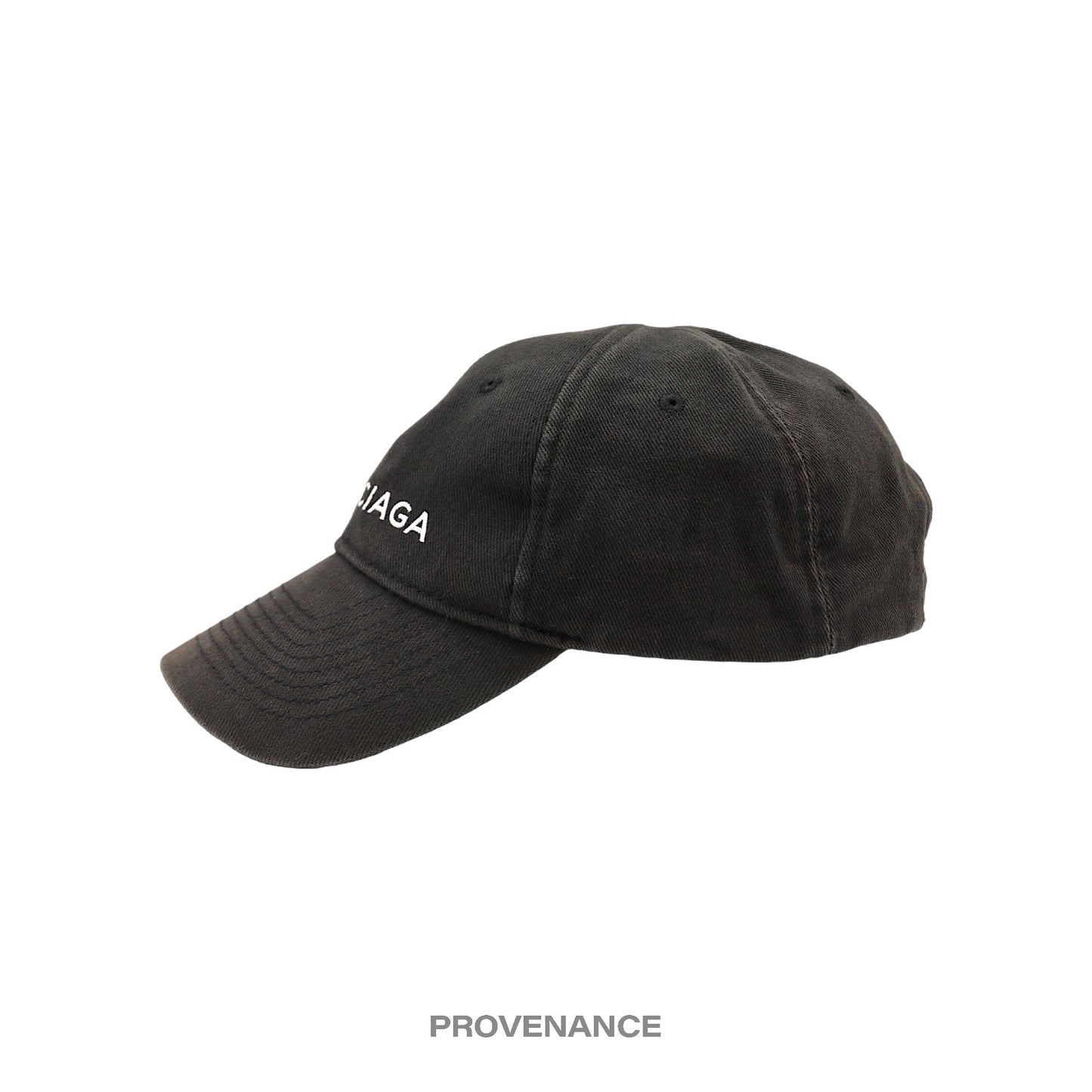 🔴 Balenciaga Embroidered Logo Cap - Washed Black