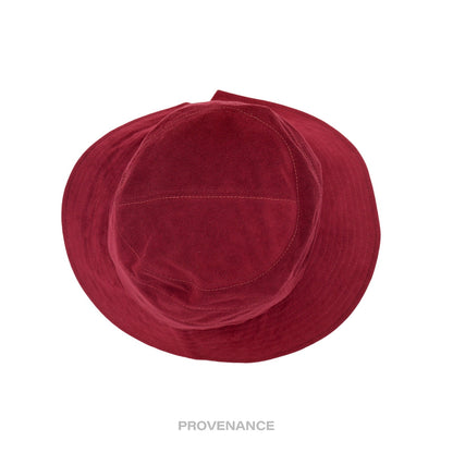 🔴 Givenchy Play Logo Notch Bucket Hat - Wine Microsuede