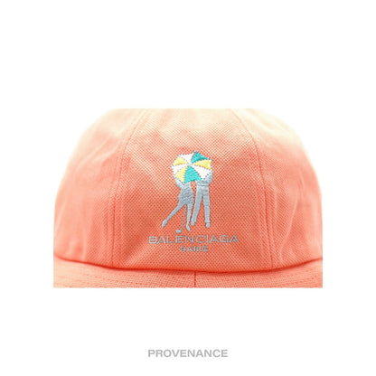 🔴 Balenciaga Embroidered Logo Bucket Hat - Peach