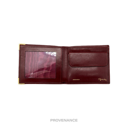 🔴 Givenchy Logo Bifold Wallet - Red Leather