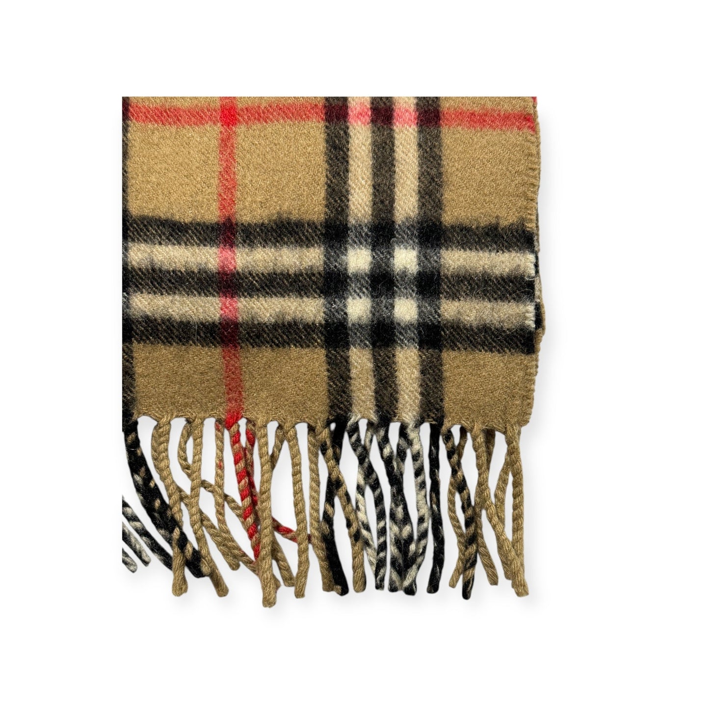 🔴 Vintage Burberrys Scarf Nova Check 100% Cashmere Camel