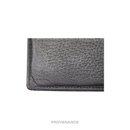 🔴 Gucci GG Marmont Snap Bifold Wallet - Black Leather