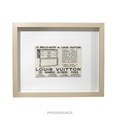 🔴 Louis Vuitton Antique Newsprint Ad - MALLE-AUTO Birch