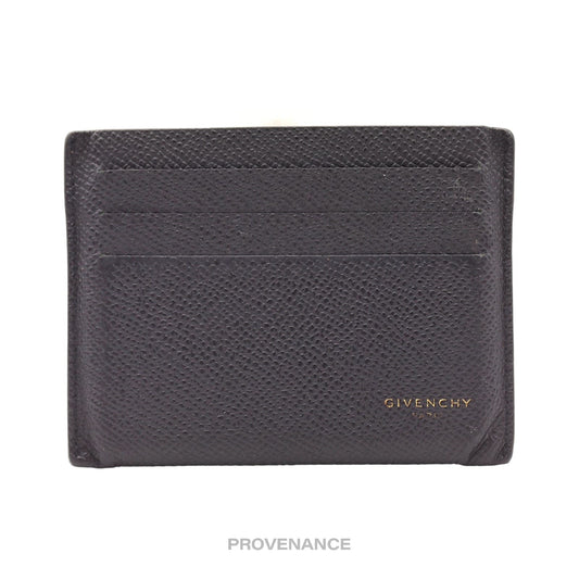 🔴 Givenchy Logo 6CC Card Holder Wallet - Black Leather
