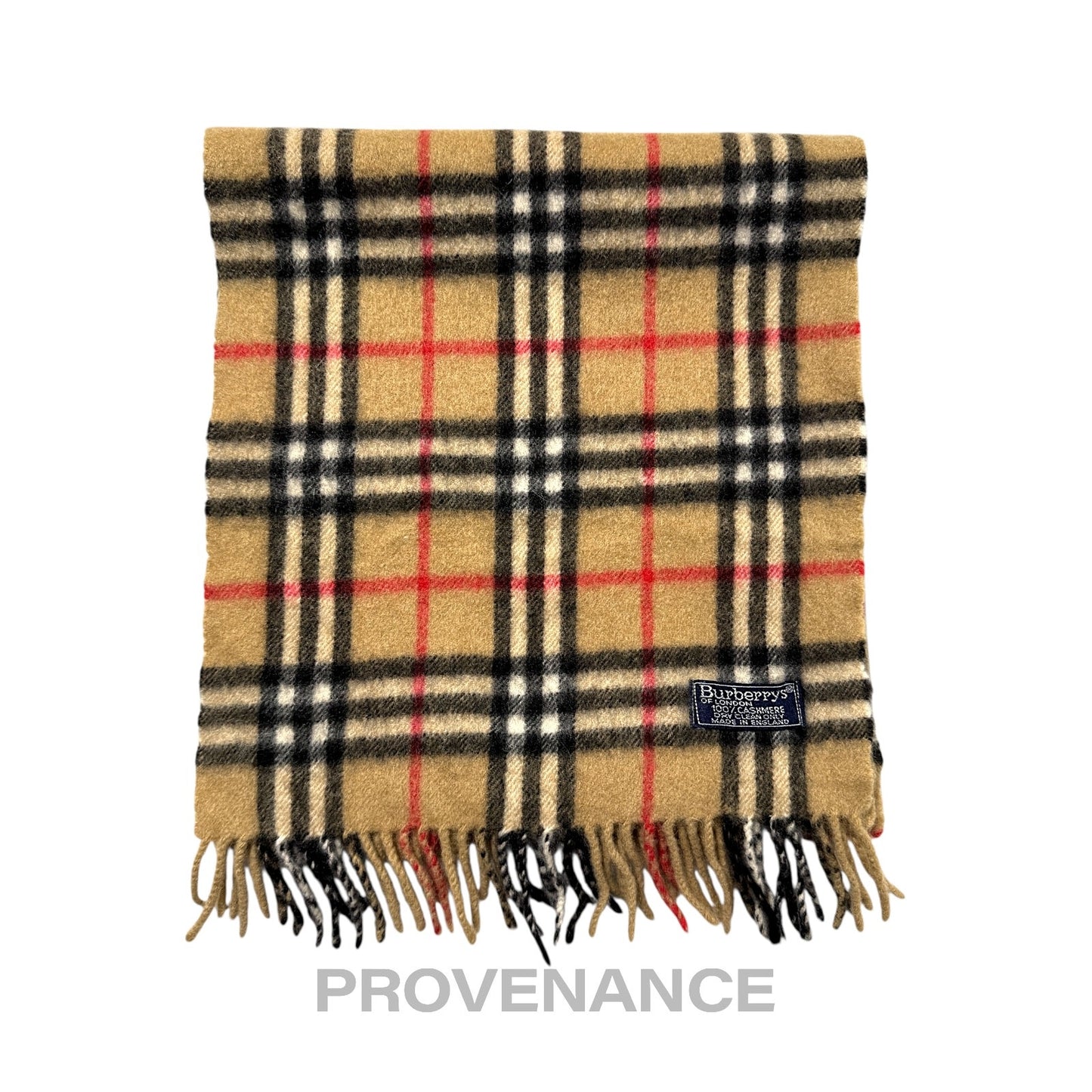 🔴 Vintage Burberrys Scarf Nova Check 100% Cashmere Camel
