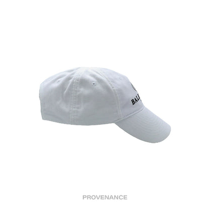 🔴 Balenciaga BB Logo Mode Embroidered Cap Hat - White