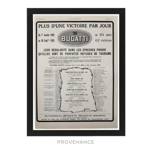 🔴 Bugatti Antique Vintage Newsprint Ad - Another Victory