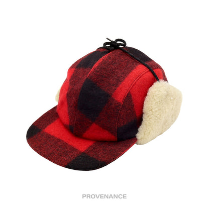 🔴 Filson Double Mackinaw Wool Cap - Red Black Plaid