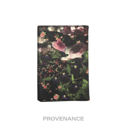 🔴 Givenchy Card Holder Wallet - Floral Black Leather
