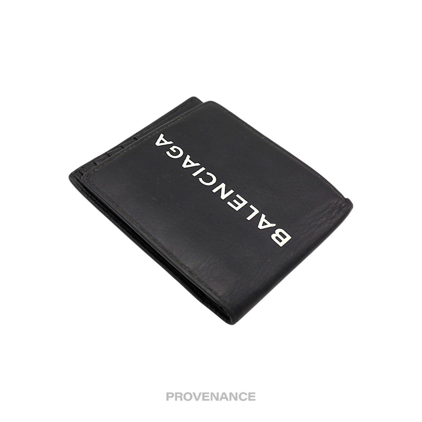 🔴 Balenciaga 8CC Logo Bifold Wallet - Black