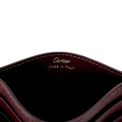 🔴 Cartier 6CC Card Holder Wallet - Burgundy Leather