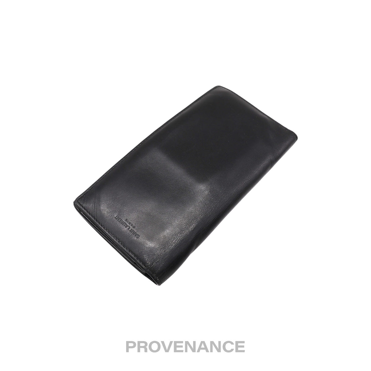 🔴 Saint Laurent Paris SLP Long Wallet - Black Calfskin Leather