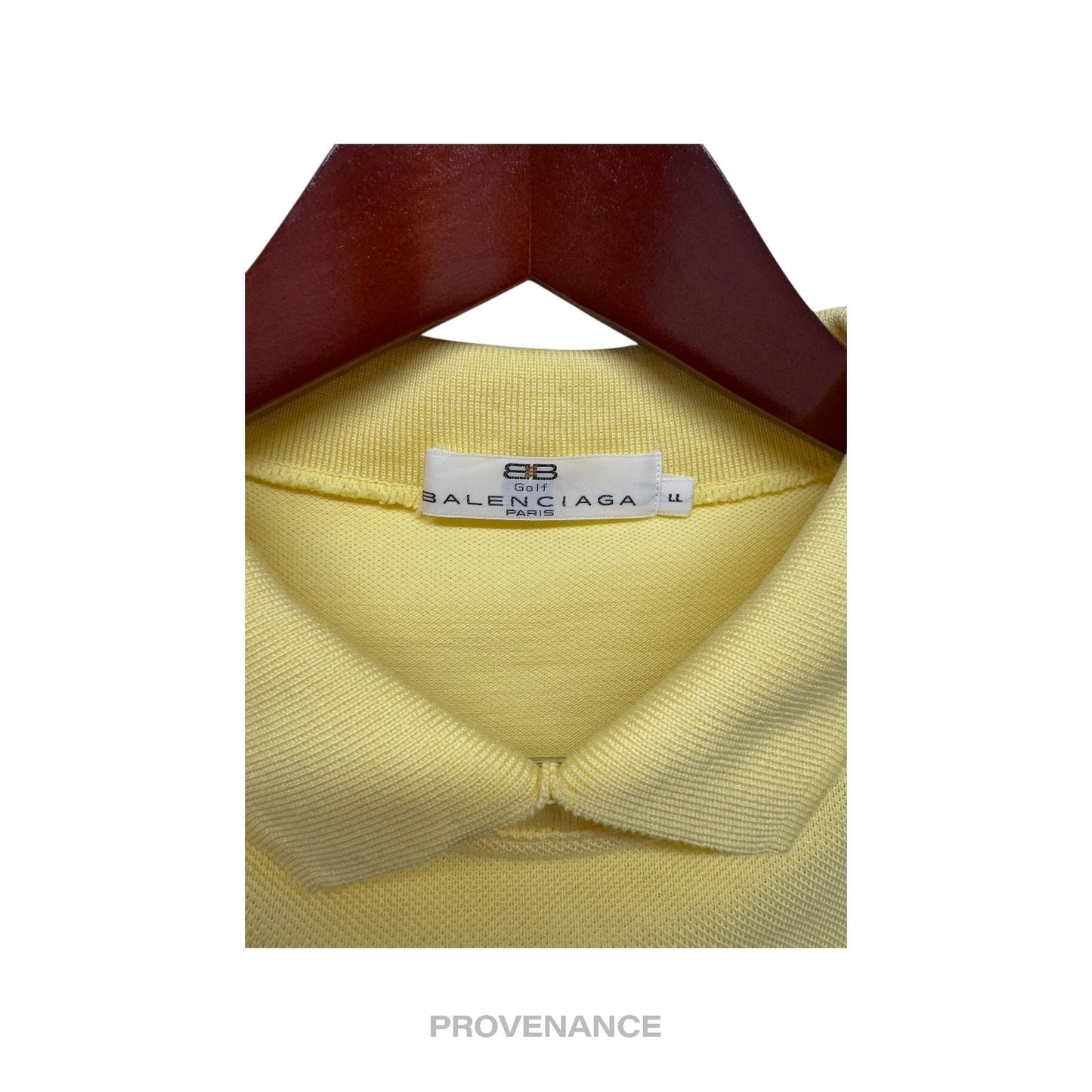 🔴 Balenciaga Letter Spellout Polo Shirt - Yellow Pique