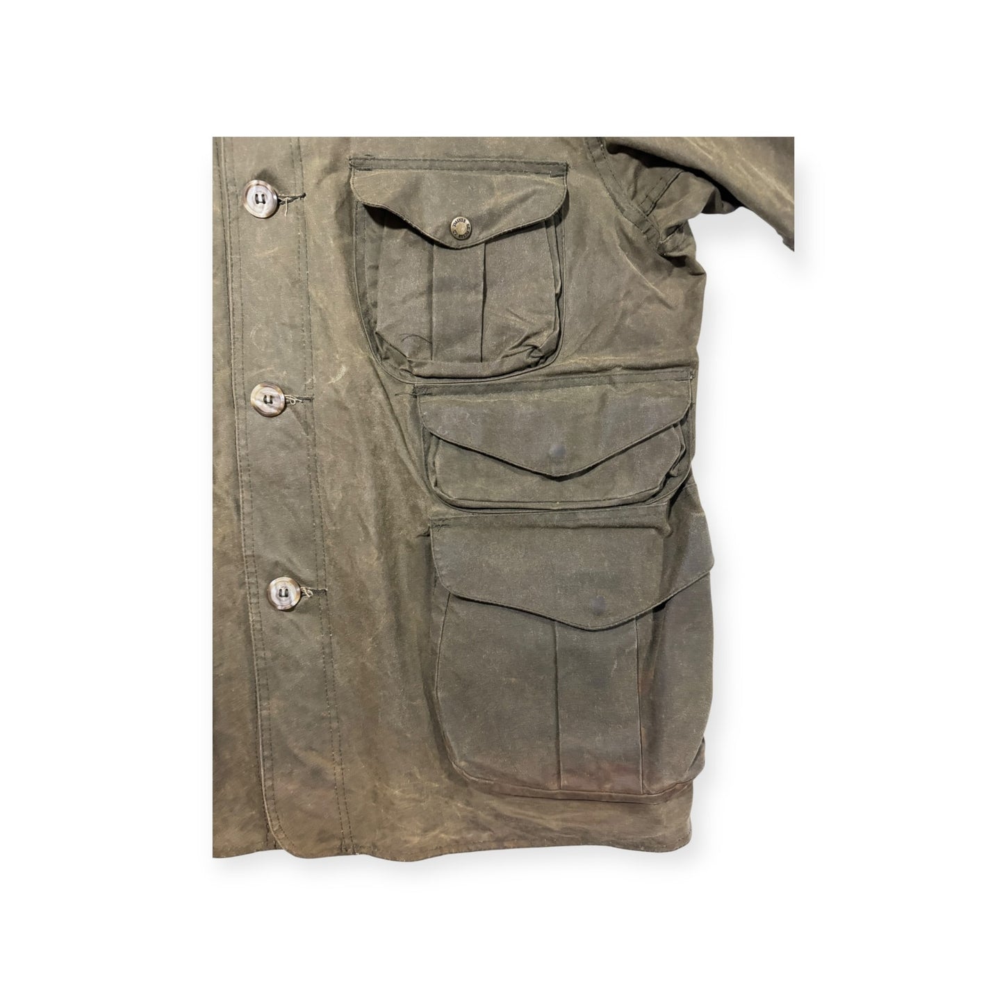 🔴 Filson Oil Tin Cloth Hunting Jacket 462 USA Vintage XL 46