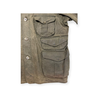 🔴 Filson Oil Tin Cloth Hunting Jacket 462 USA Vintage XL 46