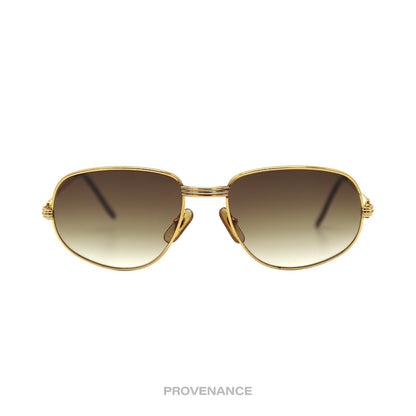 🔴 Cartier Romance Louis Sunglasses (Drake) - Gold Brown 56