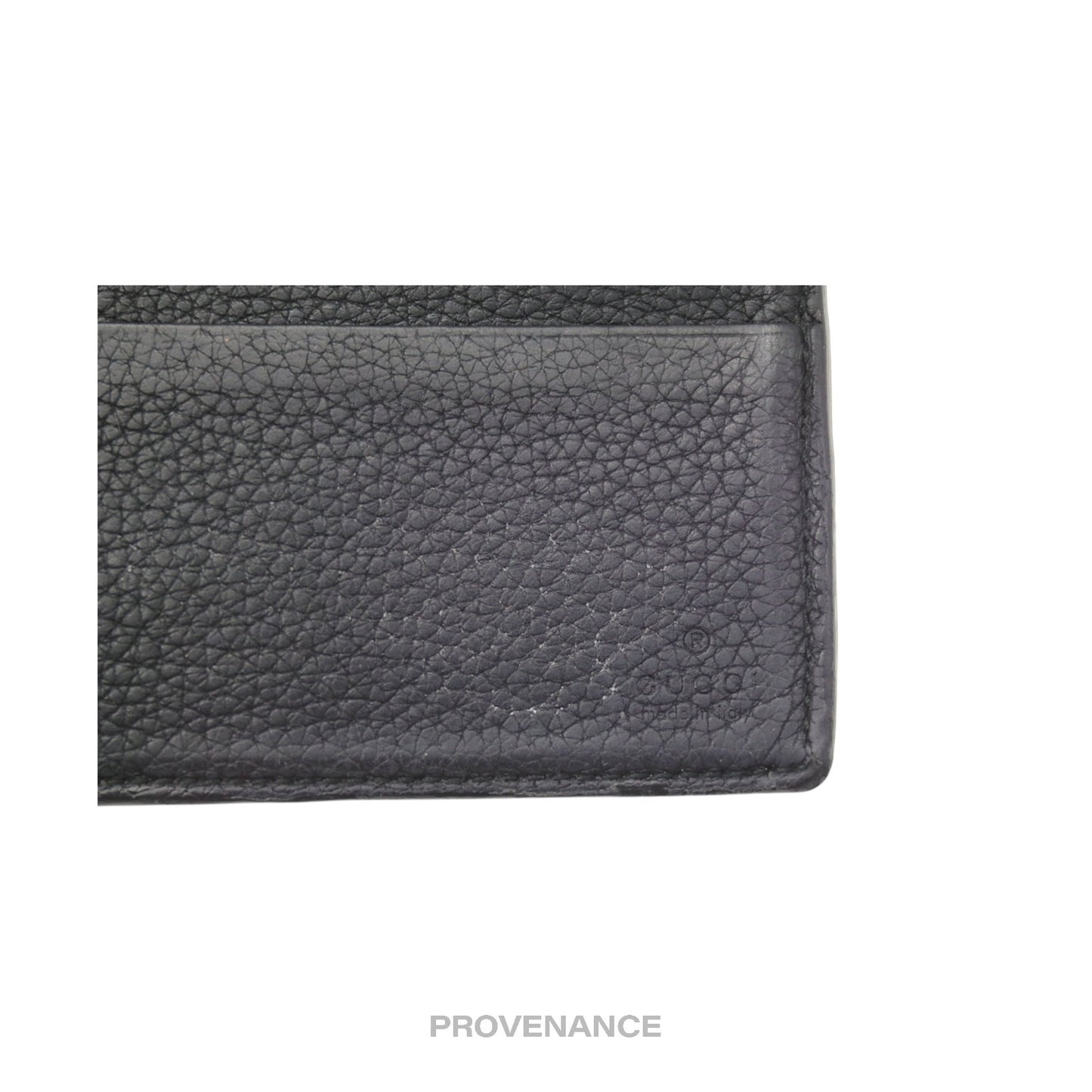 🔴 Gucci Vintage Logo Bifold Wallet - Black Leather