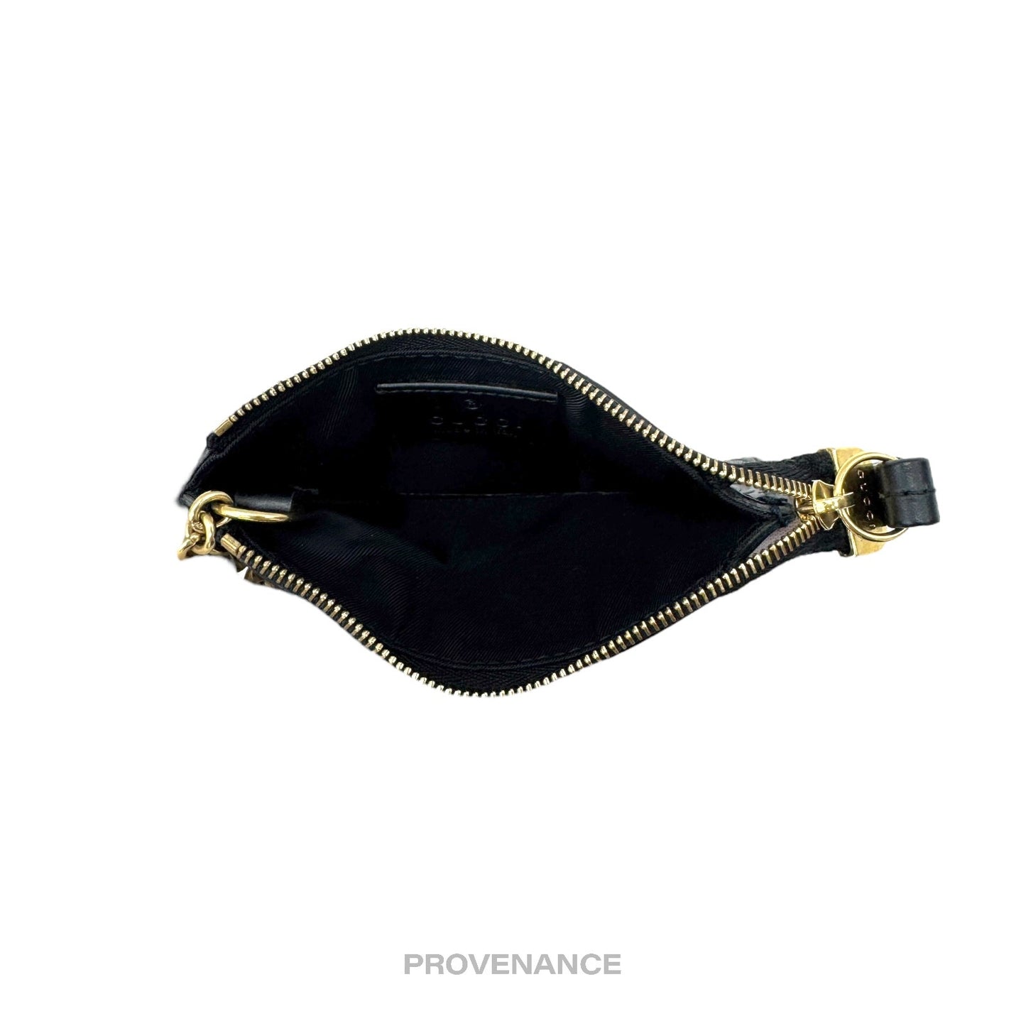 🔴 Gucci Key Pouch Cles - Black GG Guccissima Leather