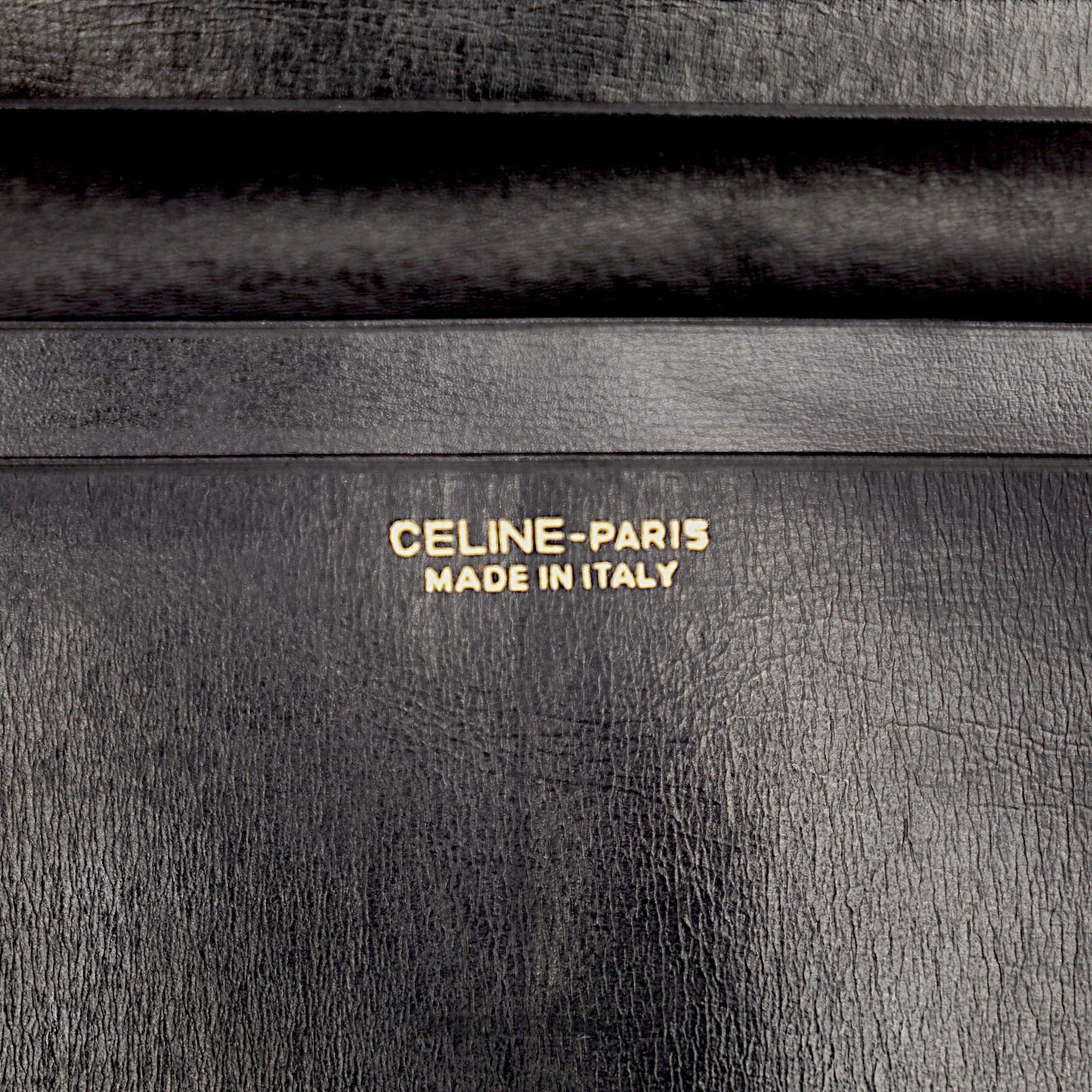 🔴 Celine Crest Long Wallet - Black Calf Leather