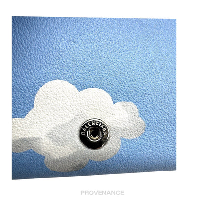 🔴 Balenciaga Papier Mini Card Wallet - Clouds Blue Leather