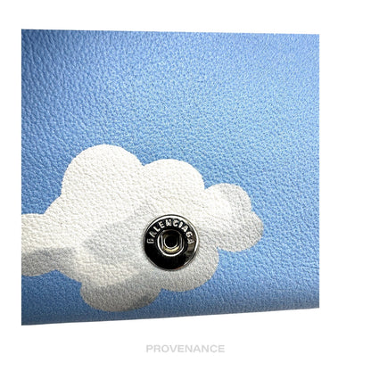 🔴 Balenciaga Papier Mini Card Wallet - Clouds Blue Leather