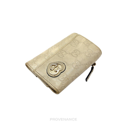 🔴 Gucci GG Heart 6 Key Holder - Cream Guccissima Leather