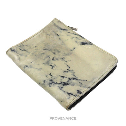 🔴 Balenciaga Marble Zip Wallet - Black/Off-White