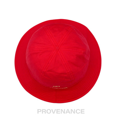 🔴 Balenciaga BB Logo Embroidered Bucket Hat - Red M