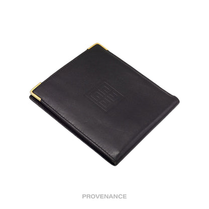 🔴 Givenchy 4CC Logo Bifold Wallet - Black Leather