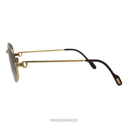 🔴 Cartier Romance Louis Sunglasses (Drake) - Gold Brown 56