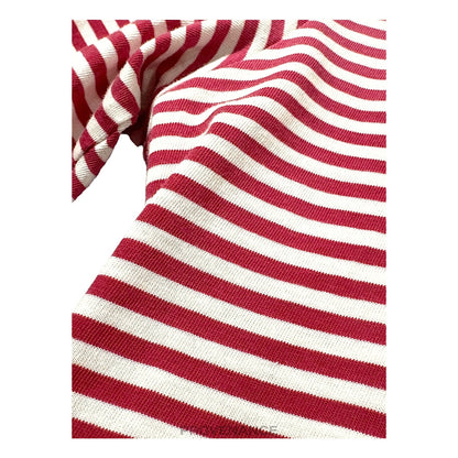 🔴 Balmain Striped Long Sleeve T-Shirt - Red White