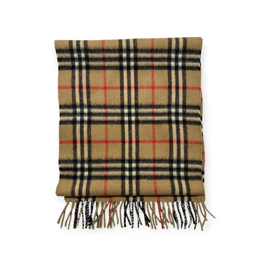 🔴 Vintage Burberrys Scarf Nova Check 100% Cashmere Camel