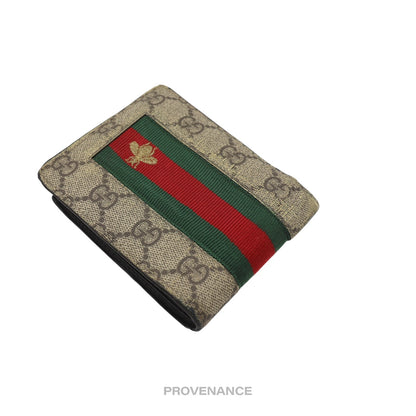 🔴 Gucci GG Supreme Bifold Wallet - Signature Web Bee
