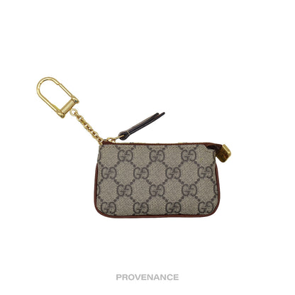 🔴 Gucci Key Pouch Cles - GG Supreme Brown