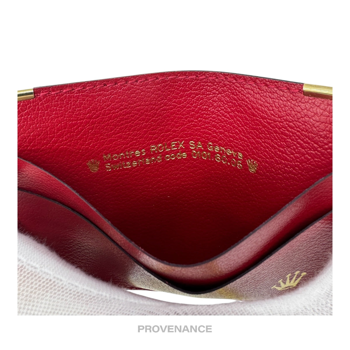 🔴 Rolex Card Holder Wallet - Red Leather