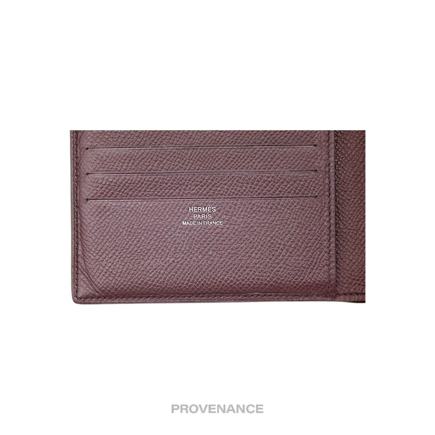 🔴 Hermes Citizen Twill Compact Wallet - Bordeaux Epsom