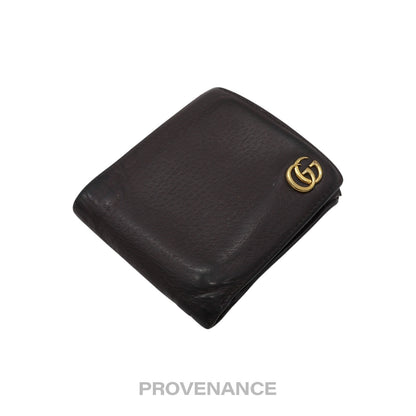 🔴 Gucci GG Marmont Bifold Wallet - Dark Chocolate Leather