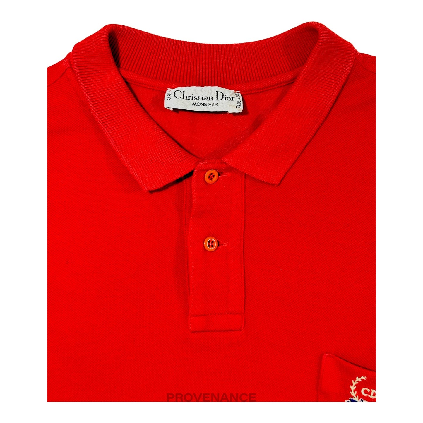 🔴 Christian Dior CD Sports Polo Long Sleeve Shirt - Red 46